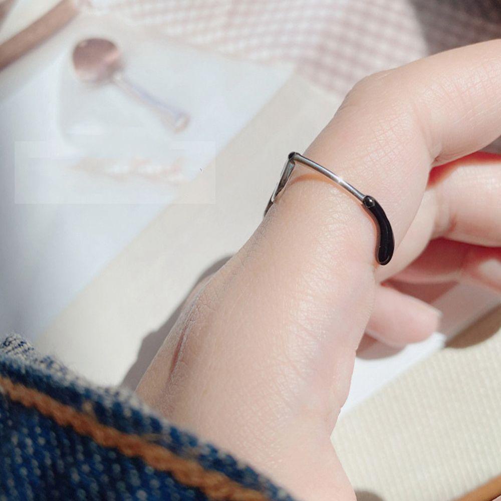 Cincin Adjustable Desain Kacamata Bahan Tembaga Gaya Korea Untuk Hadiah Valentine