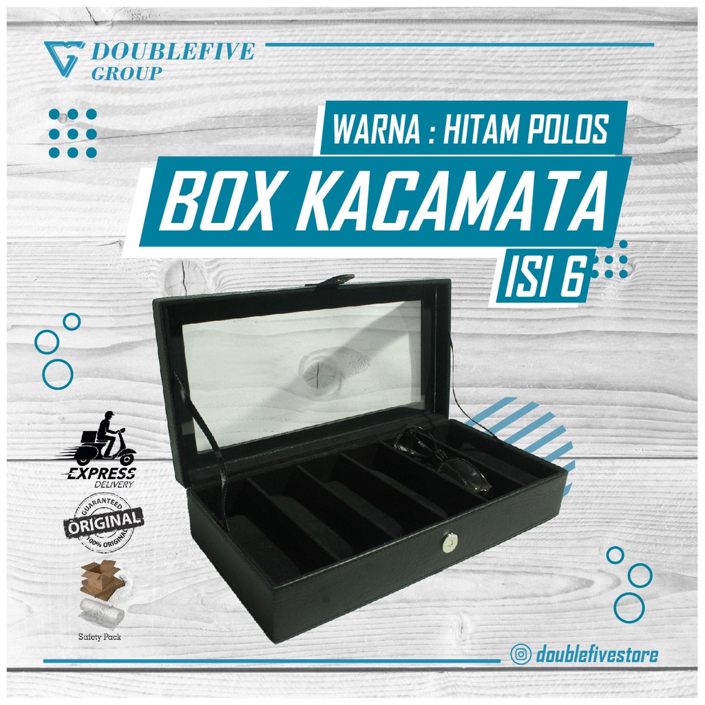 Kotak Kacamata Isi 6 Hitam / Box Kacamata / Tempat Kacamata / Glasses Box