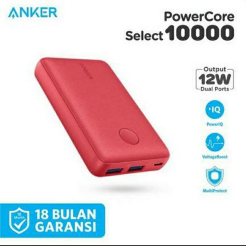 Anker Powercore Select Powerbank 10000 mAh A1223 ORIGINAL ANKER