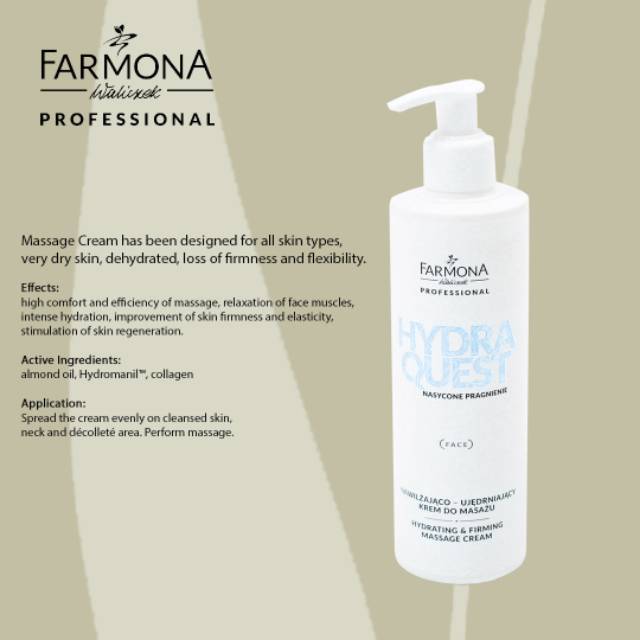 Hydrating Massage Cream Farmona Hydra Quest Hydrating And Firming Massage Cream 280ml