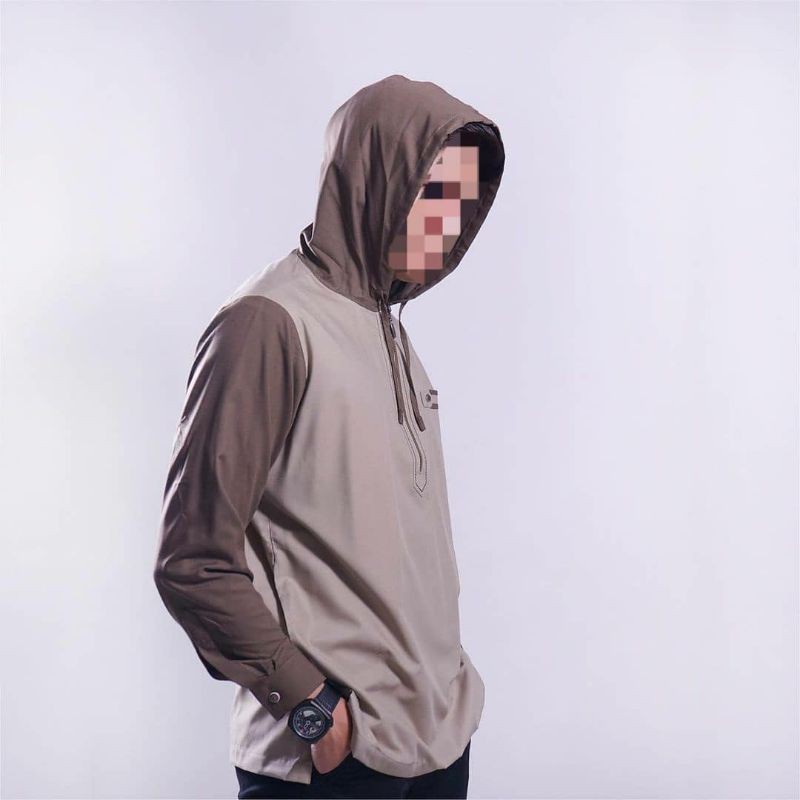 kurta hoodie lengan panjang