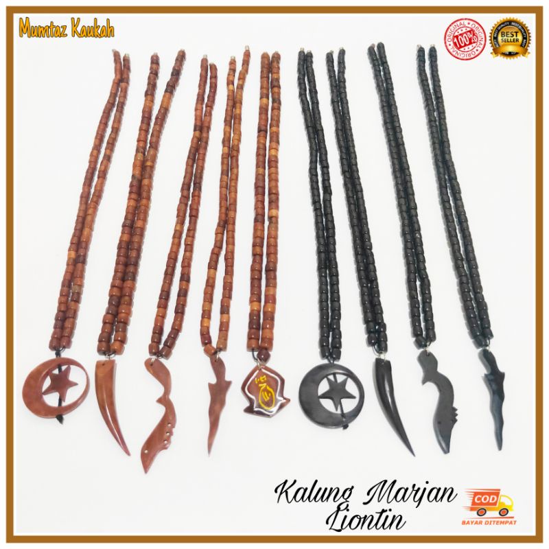 Kalung kokka kaokah Marjan liontin coklat hitam original koka kaukah kayu kauka kaoka kokah