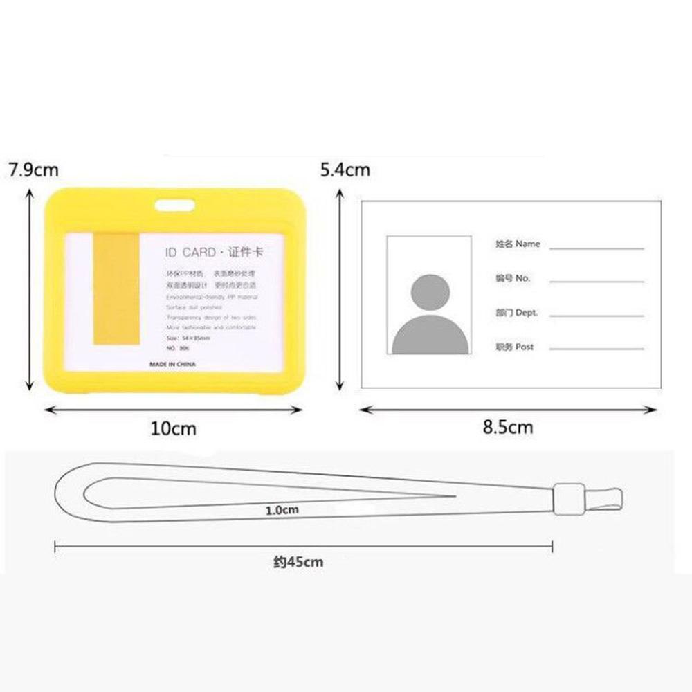 Pelindung Kartu Agustina 4x3inci Reusable Dengan Lanyard Pameran Usaha Identifikasi Nama Serbaguna Lengan ID Card Holder