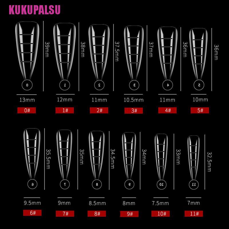 (Full) 120pcs / Set Kuku Palsu Extension Model French Dual Forms + Klip Untuk Nail Art Diy