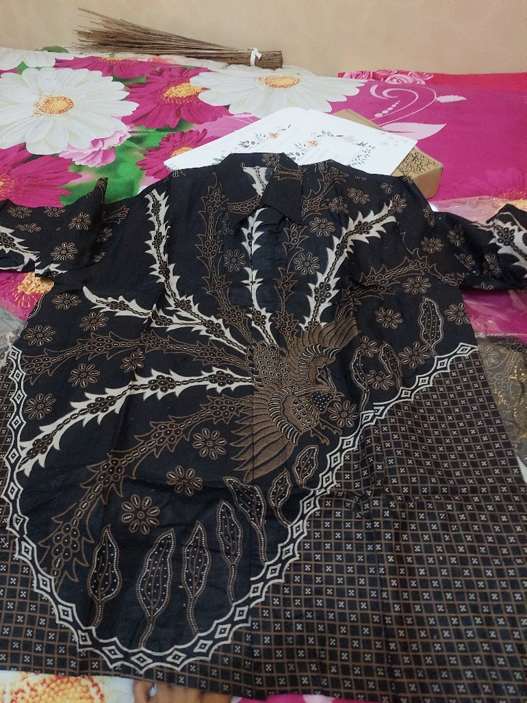 Batik Pria Size M L Xl Xxl  Bswart Batik Hrb026 Kenongo Hem Panjang Padi
