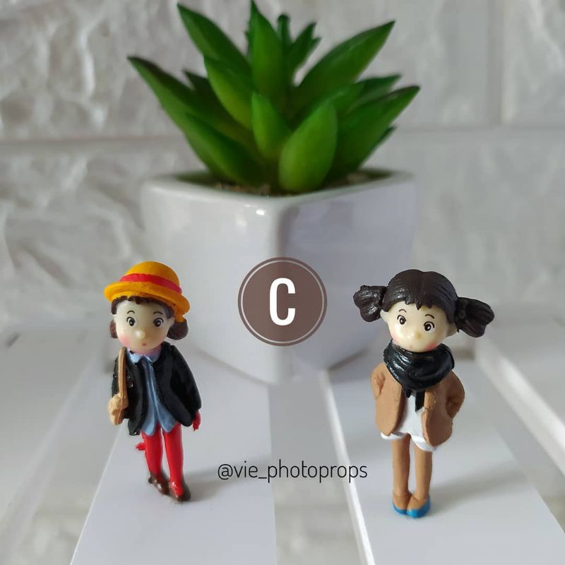 2Pcs / Set Miniatur Two Girls C / D Props Foto / Properti Fotografi