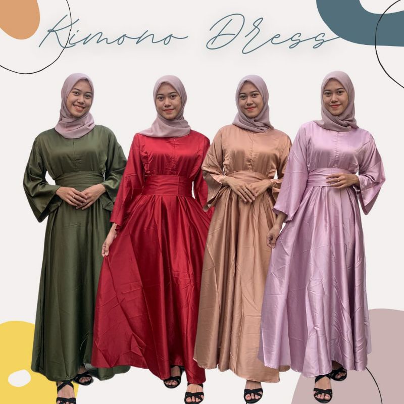 gamis kimono | gamis viral | gamis kekinian | gamis busui | gamis lengan corong