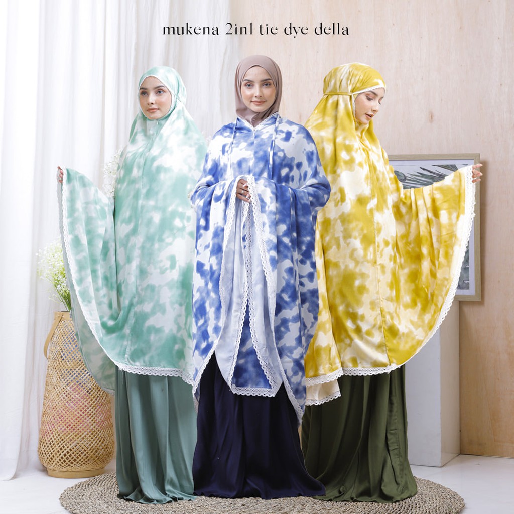 MUKENA DEWASA TERBARU 2021 2in1  TIE DIE della EXKLUSIVE MUKENA REMAJA BISA COD
