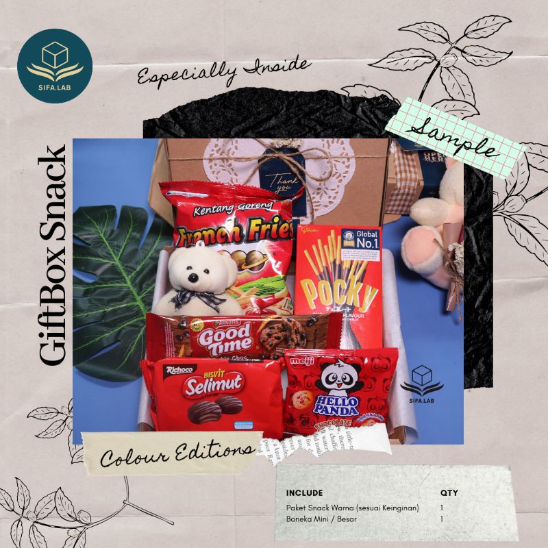 

GIFT BOX Snack / Hampers Snack Hemat / Kado Murah / Hampers Wisuda skripsi Ulang Tahun
