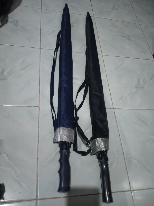 Payung Golf Jumbo Polos Silver Pelangi - Payung Mobil Besar Anti Uv