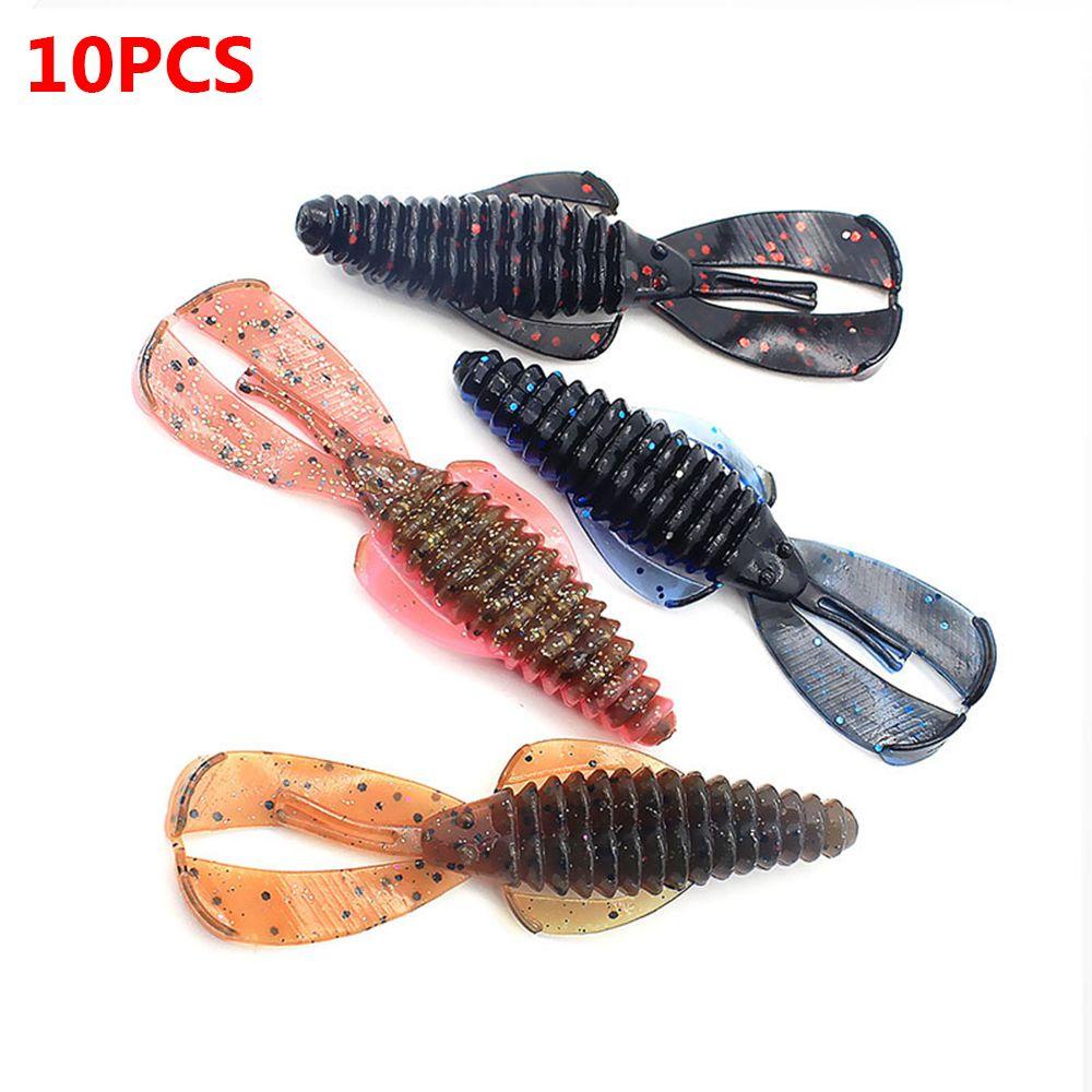 Top 10pcs Pemikat Pancing Air Tawar Swimbait Cacing Udang Tackle