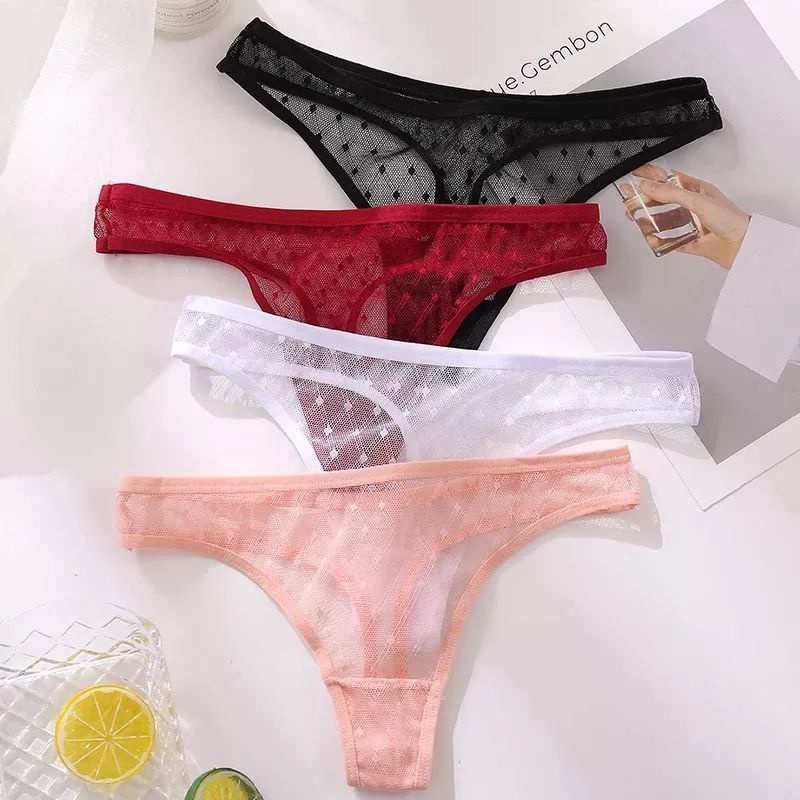 FINETOO Celana Dalam Wanita G String Lace transparan Sexy Thongs