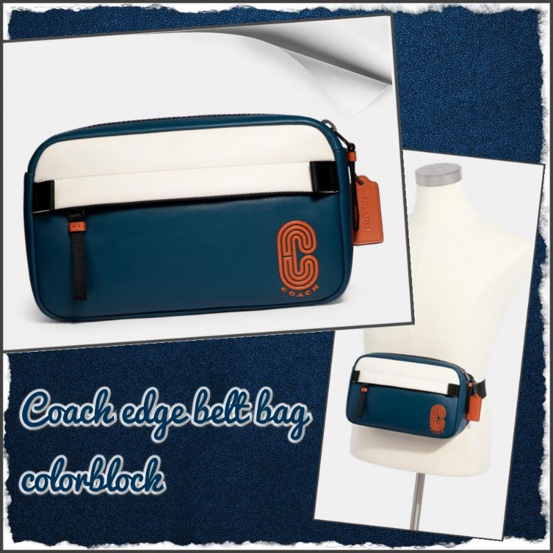 tas pinggang pria coach original belt bag edge colorblock authentic