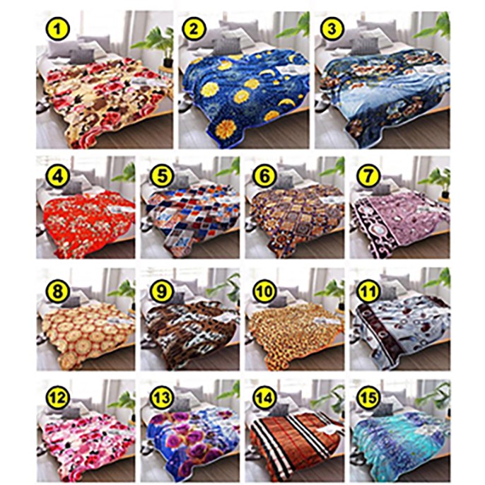 Selimut Bulu Halus Lembut Tebal Motif Dewasa Impor Murah Ukuran 150x200