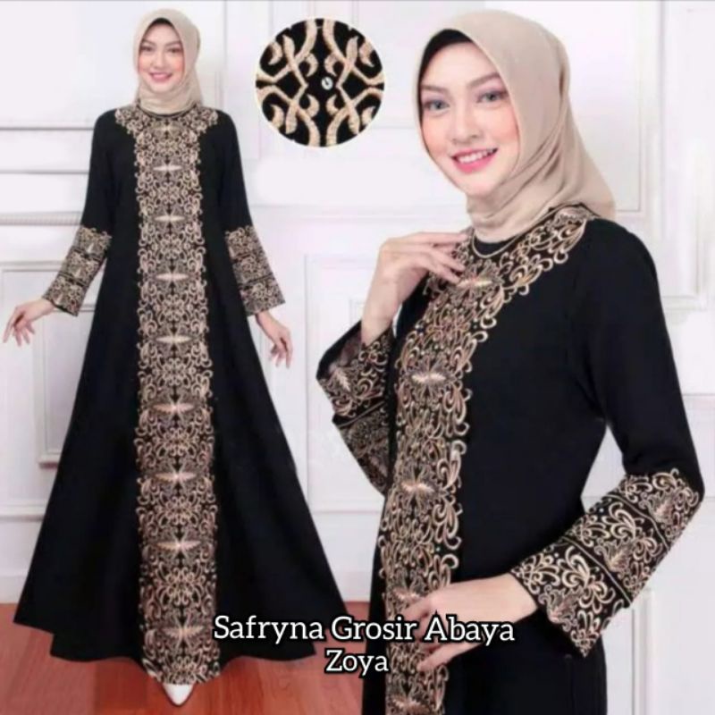 New Exclusive Abaya Gamis Htm Maxi Dress Arab Saudi Zephy Turky Umroh bordir zoya couple Mom❤️Kids b