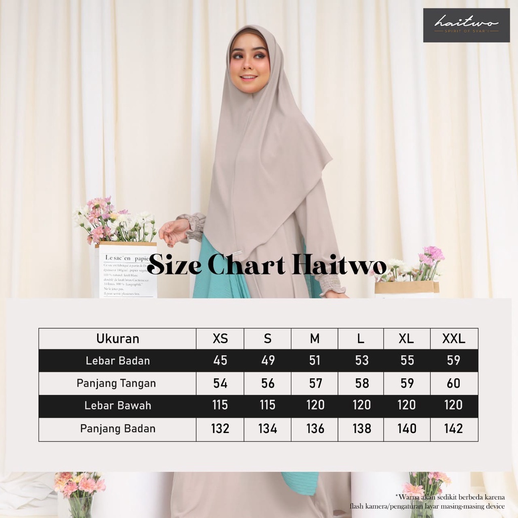 Hai Two Cresedia 017 Bahan Morelli Stretch mix Pleats Gamis set Hijab Syar'i Simple Muslimah OOTD