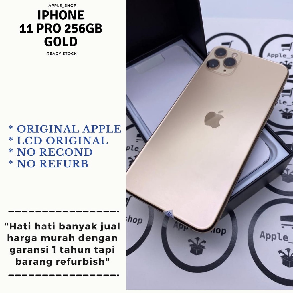 iPhone 11 Pro 256gb Gold Lcd Original Mulus Original Bukan Refurbish / Rekondisi