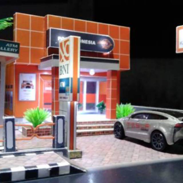 Diorama Kantor POS - Miniatur Kantor POS Lengkap dengan Lampu