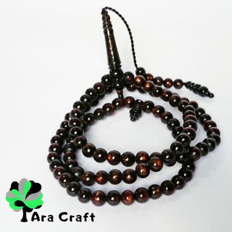 TASBIH TALI ARUS SERAT EMAS BANYAK MANFAATNYA DIAMETER BUTIRAN 6 MM