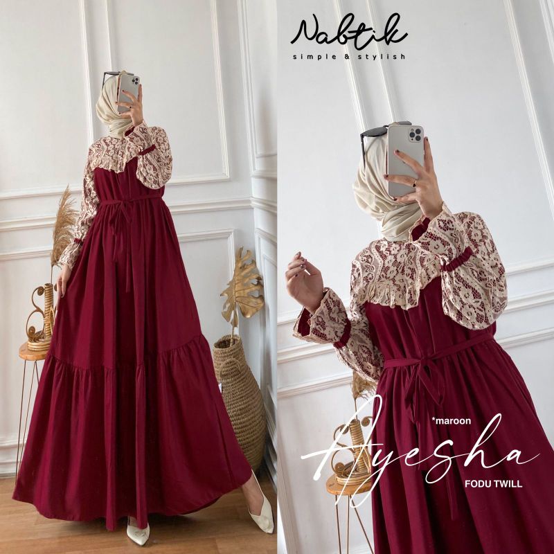 GAMIS MUSLIMAH [ NEW ] AYESHA DRESS MAXY ORI BY NABTIK