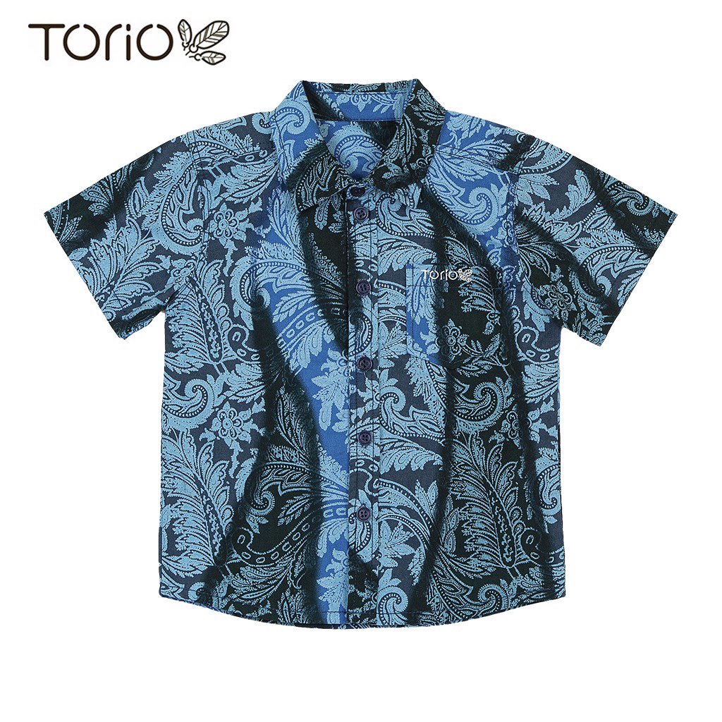 Torio Indonesian Smart Casual Blue Batik - Kemeja Batik Anak Laki-laki