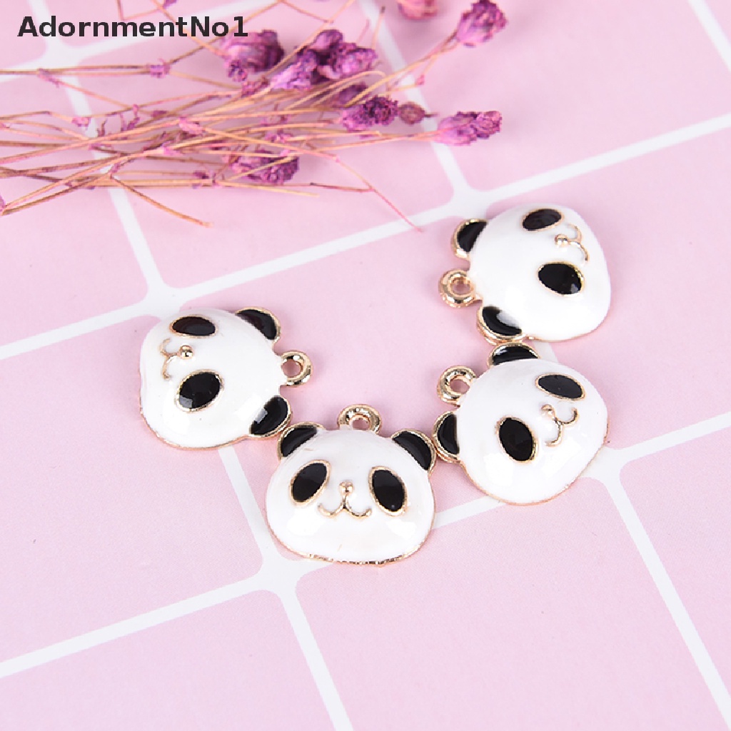 (AdornmentNo1) 10pcs / Set Liontin Enamel Bentuk Panda Bahan Alloy Untuk Kerajinan Tangan DIY Charms