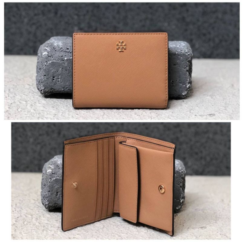 TB emerson color block mini wallet cardamom, navy, tiramisu