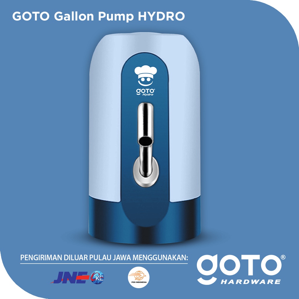 GOTO HYDRO Pompa Galon Elektrik LED Pencetan Air Minum Otomatis Murah Dispenser Alat Pemompa Kompa Galon Baterai Cas Automatic Water Pump Electric USB Charger Portable Recharge Food Grade Warna Hitam Putih Biru Hijau Ungu Pink