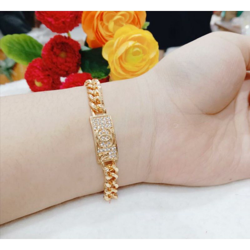 Fourfashion Gelang Tangan Sisik Naga Motif Plat Chenel YT082