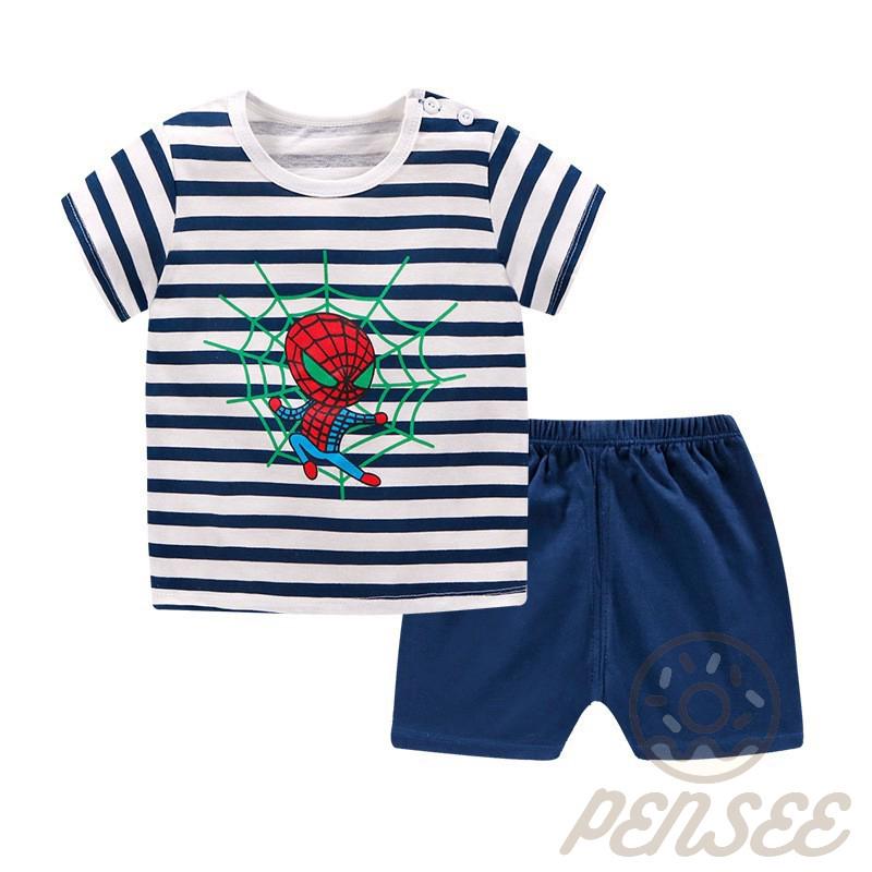 PENSEE Setelan Kaos T Shirt Garis Bayi Laki Laki