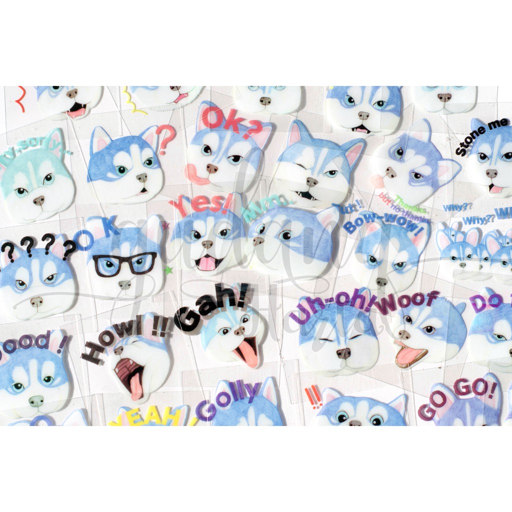 Stiker PVC Cute Husky Stiker Anjing Lucu DIY Scrapbook Unik GH 303480