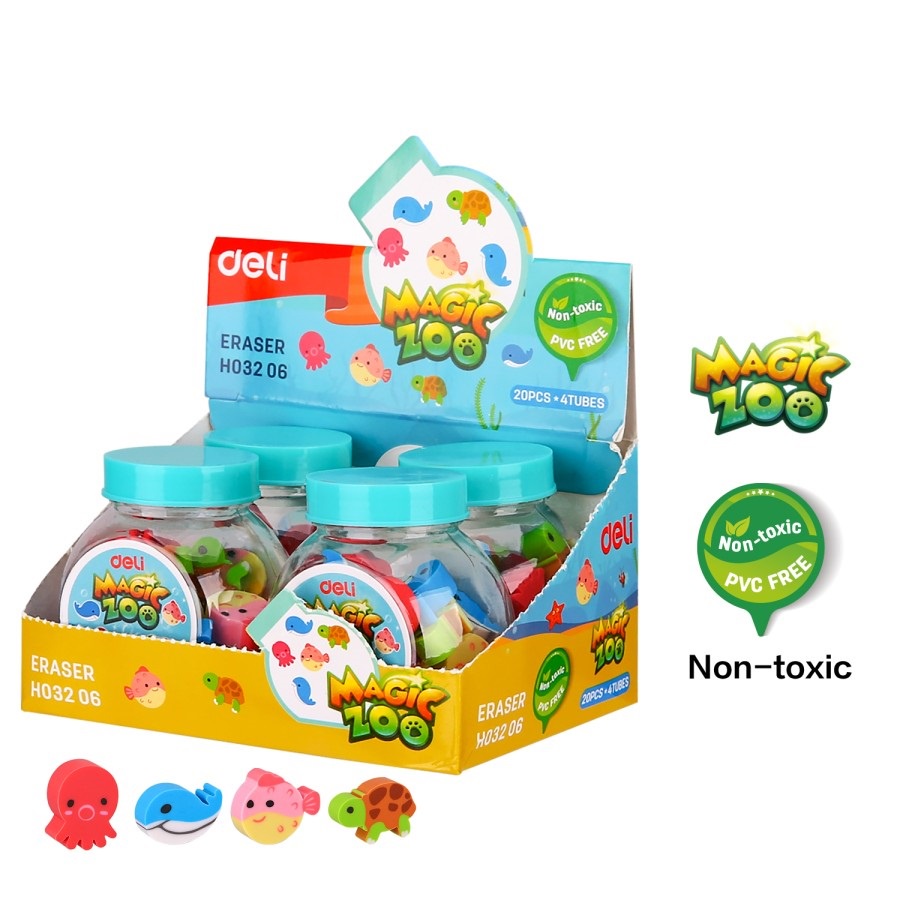 

Deli | Penghapus (Eraser) Magic Zoo | 1 tube 20 pcs | EH03206