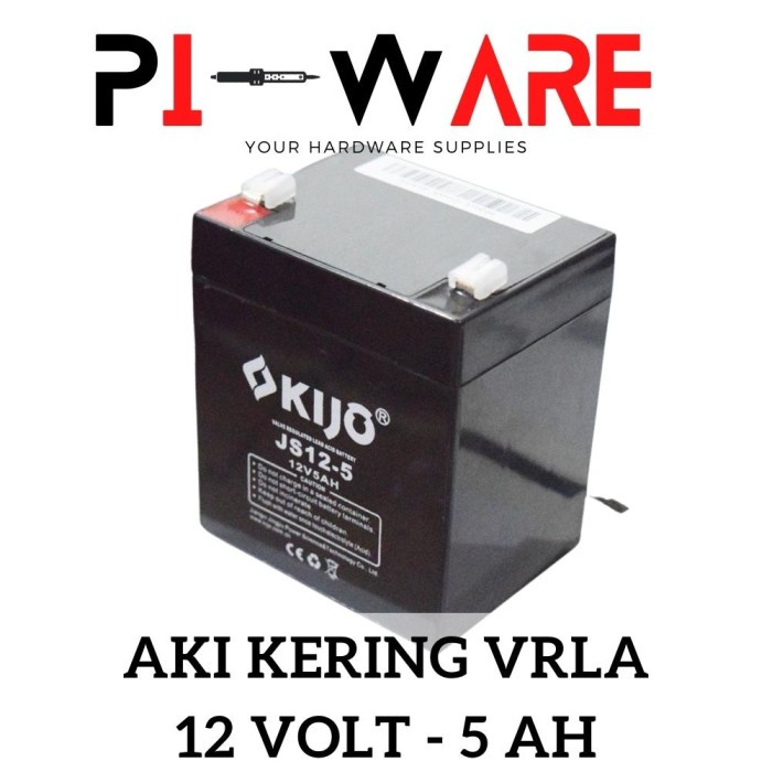KIJO Baterai Aki Kering VRLA Deep Cycle 12V 5AH Untuk UPS Solar System