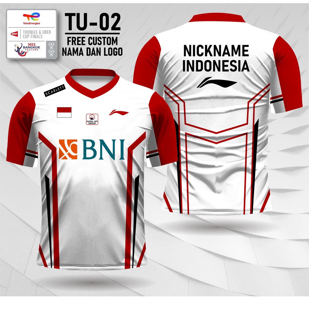 jersey piala thomas uber cup timnas jersey badminton timnas thomas uber cup kaos bulu tangkis lining