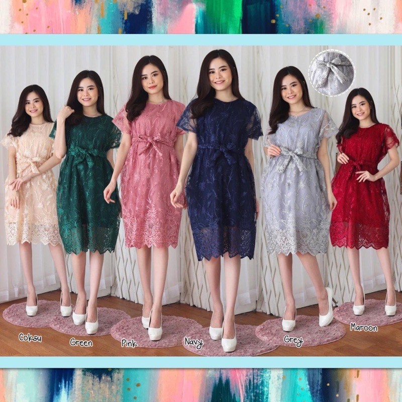 dress jovita/jessy dress/brukat bordir tulle glitter mutiara tile brokat tile dress