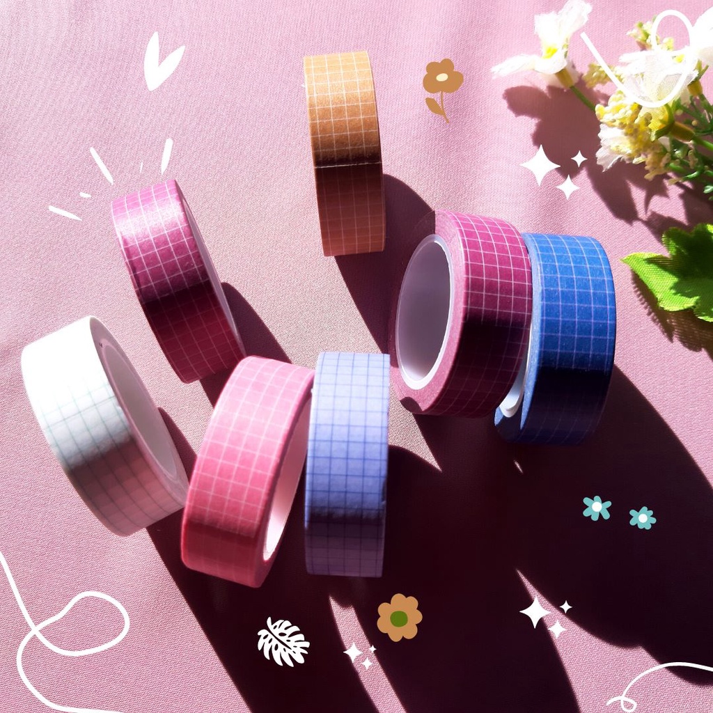 

GRID WASHITAPE DECOR MASKING TAPE DIY SCRAPBOOK JOURNAL