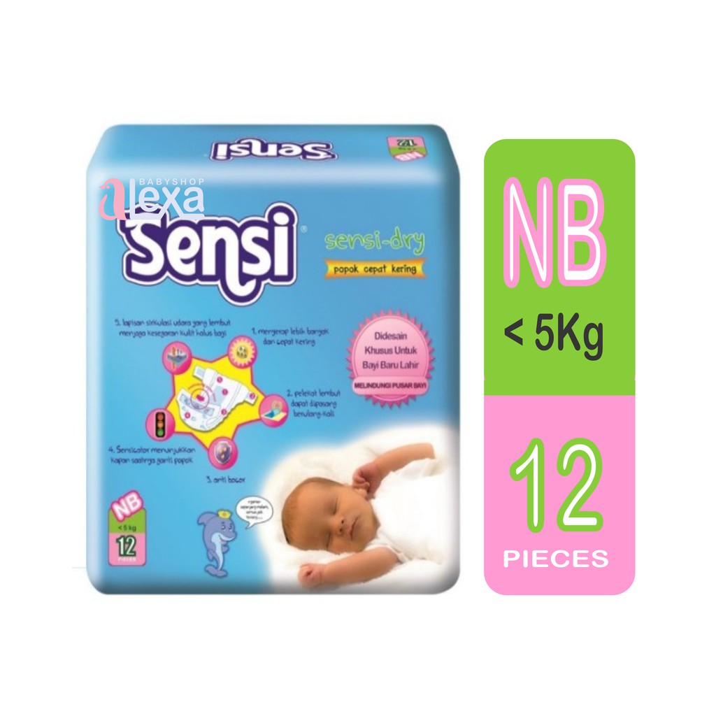 SENSI popok perekat -  diapers bayi newborn tape NB 12 S20 M20 L20 XL16