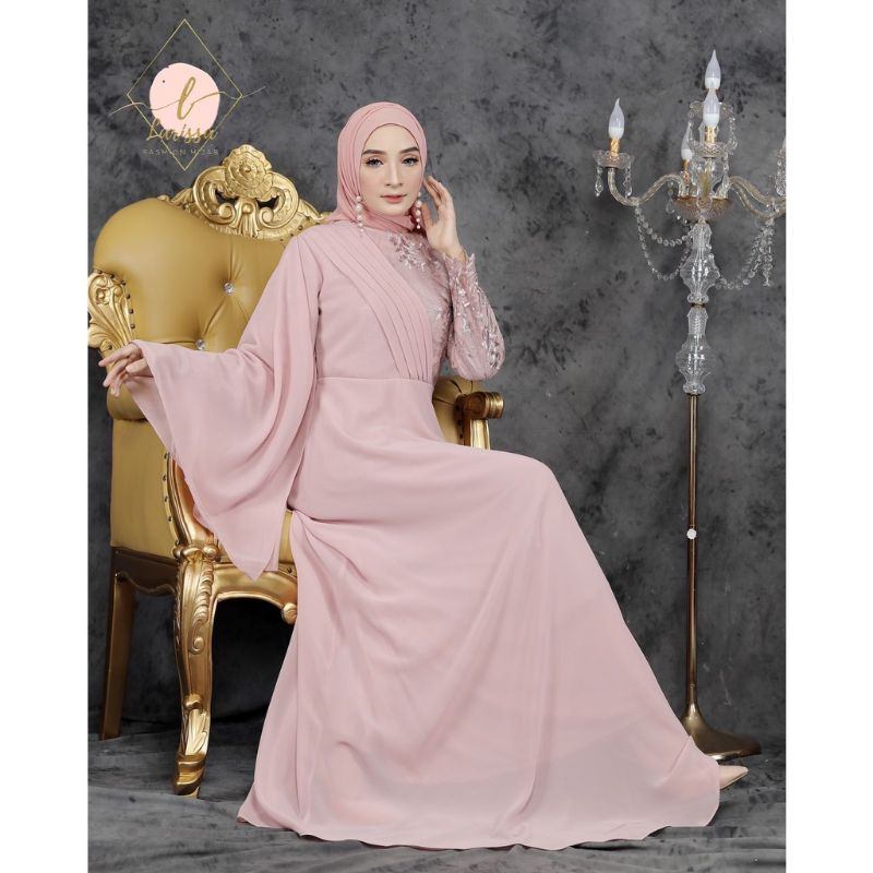 Permata Olshop / Haura Dress SM / Kebaya Gamis Pesta Mewah / Gamis Busui / Kebaya Pesta Kondangan