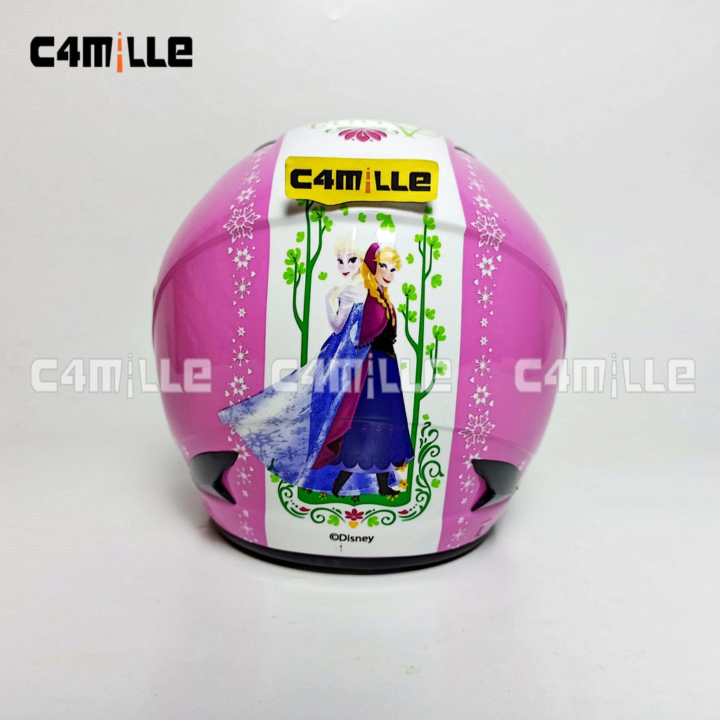 HELM MDS SPORT R3 FROZEN SISTER GARDEN PINK WHITE HALF FACE DEWASA