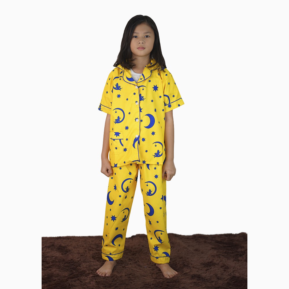 Stelan Piyama baju tidur anak perempuan lengan pendek celana panjang - XSHOP Shinobi Girl