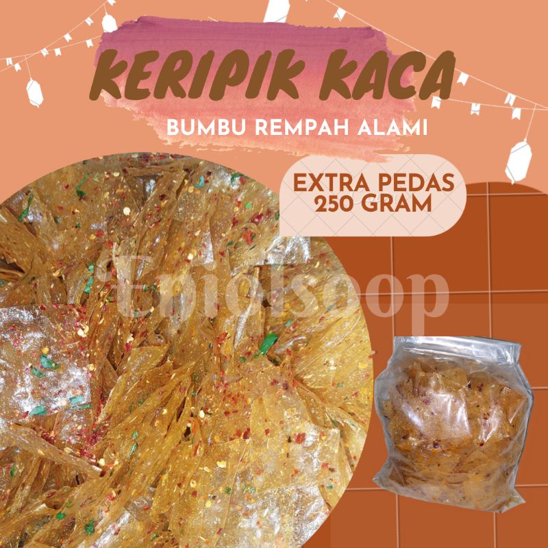 

keripik kaca extra pedas daun jeruk kemasan 250 gram