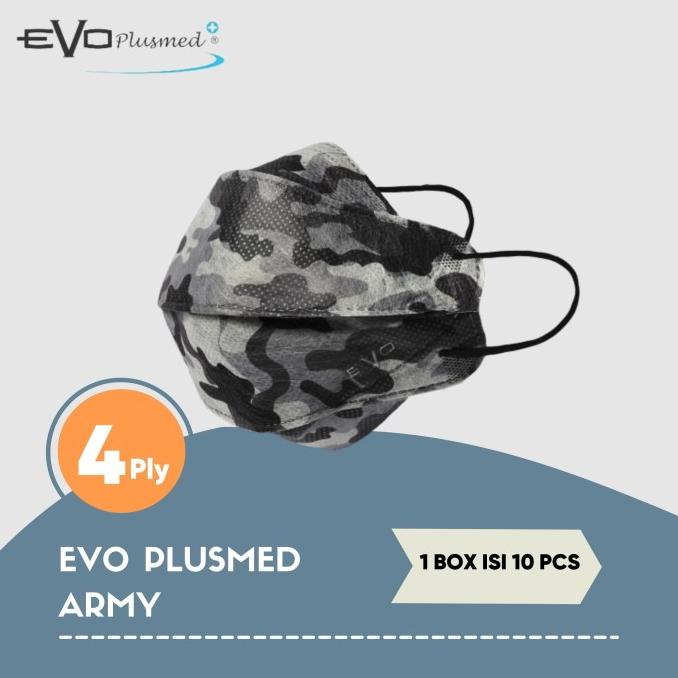 MURAH Masker Medis Camo 4ply EVO Plusmed 4D Army Series