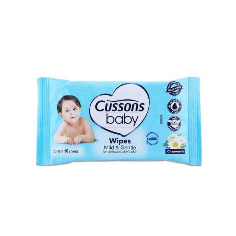 Cussons Baby Wipes Mild & Gentle 10 Sheet Tisu Basah Tisu Ganti Popok