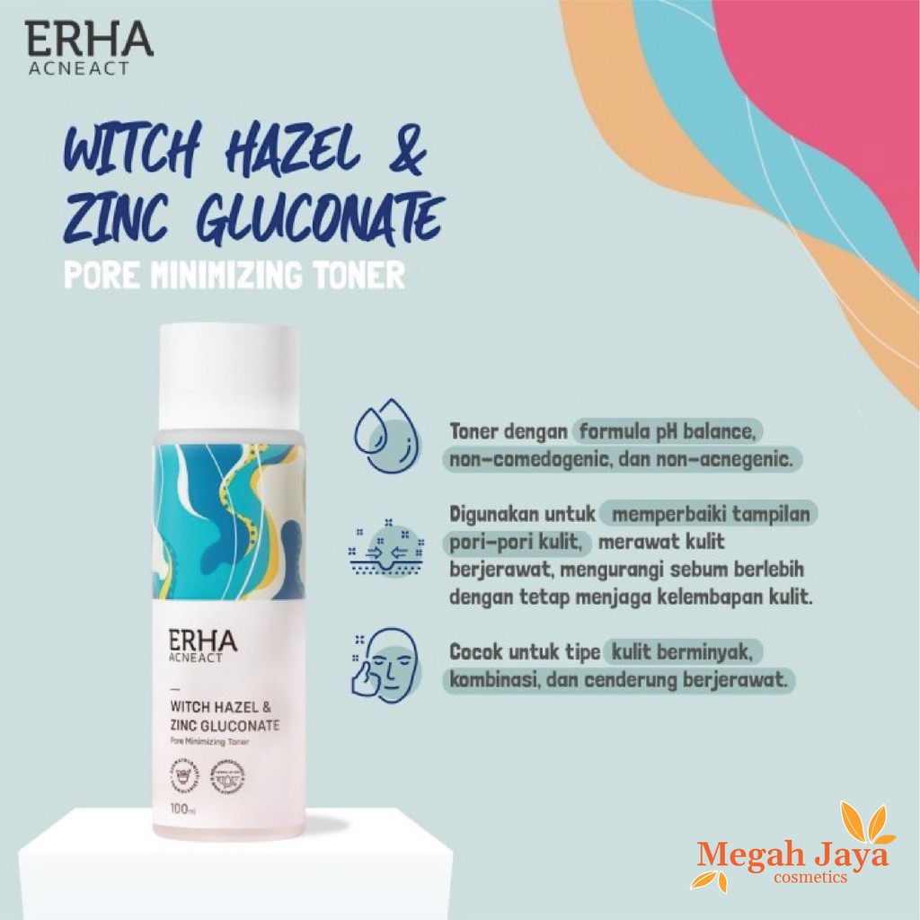 ERHA ACNEACT WITCH HAZEL &amp; ZINC GLUCONATE PORE MINIMIZING TONER 100 ML @MJ