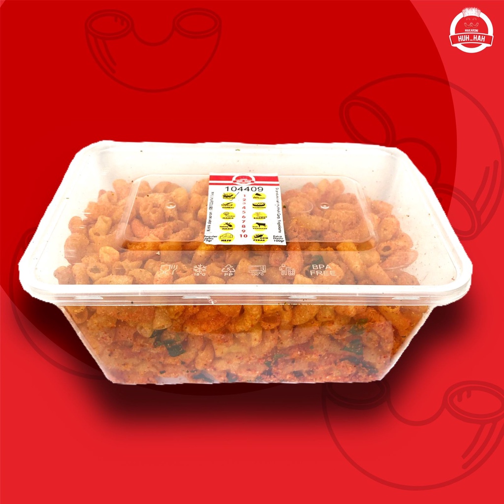 

Makaroni Pedas Daun Jeruk Box uk 1000 ml Cemilan Huhhah Enak