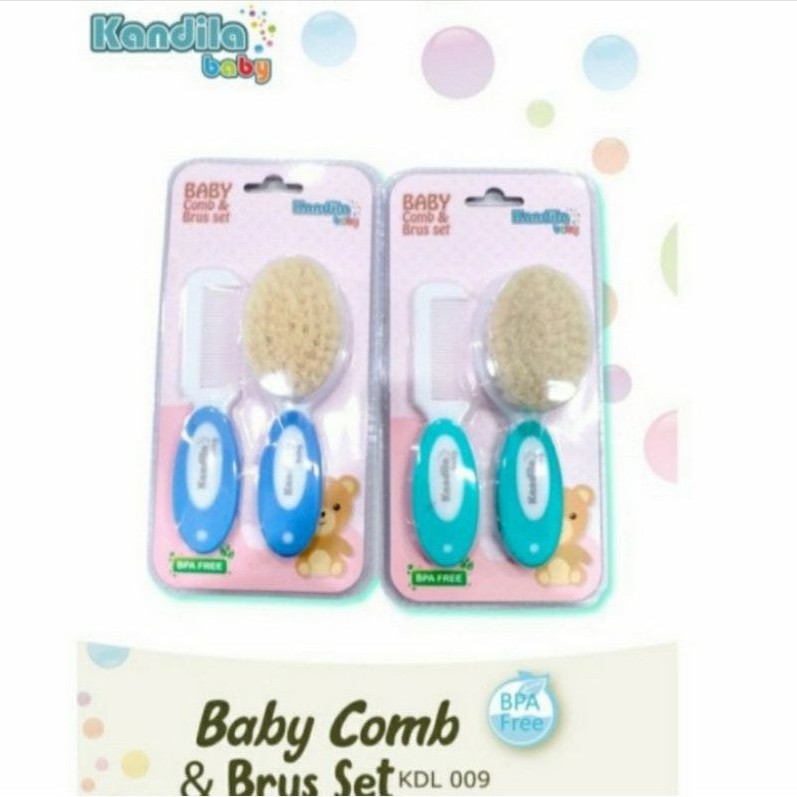 KANDILA Baby Comb and Brush Set Sisir Bayi Lembut Baby Brush and Comb Kandila Sisir Bulu Domba