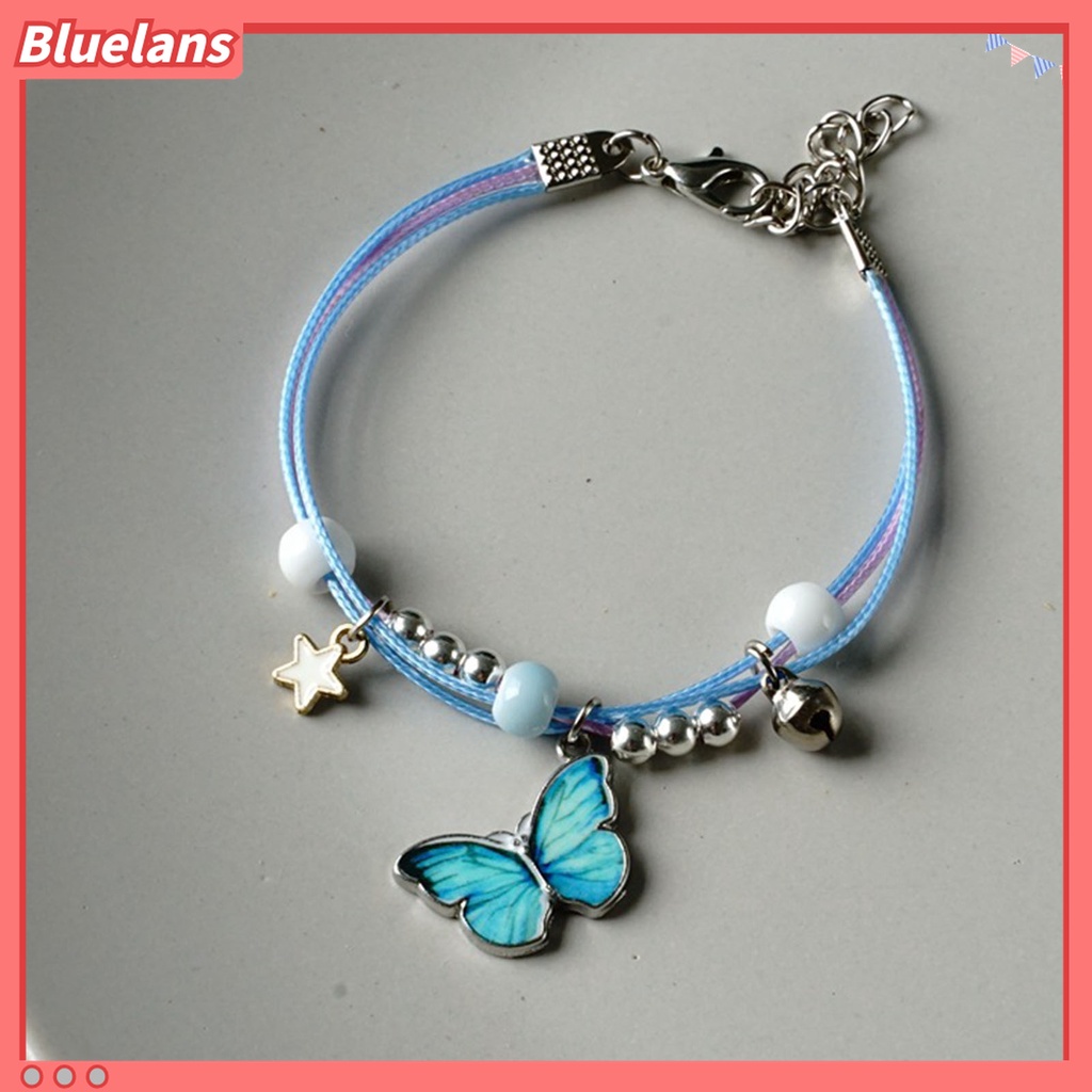 Gelang Tali Kepang Multilayer Desain Butterfly Star Bell Untuk Pria Dan Wanita