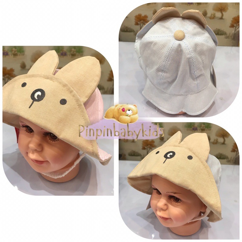 Topi bulat baby import ,bahan katun halus,motif liris halus