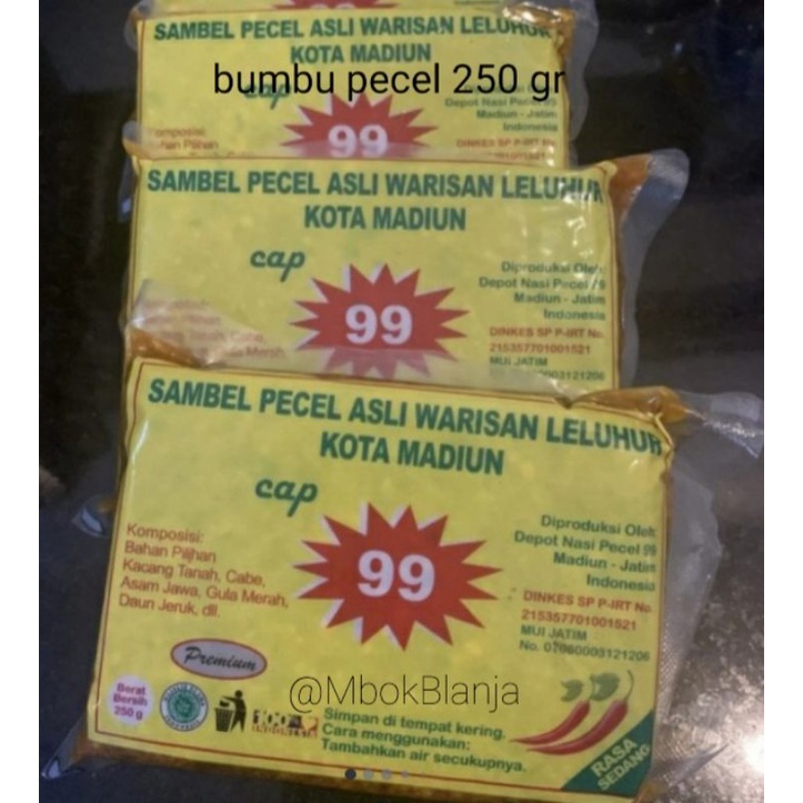bumbu pecel/sambal pecel/sambel pecel asli Madiun depot 99 cap 99 - rasa sedang