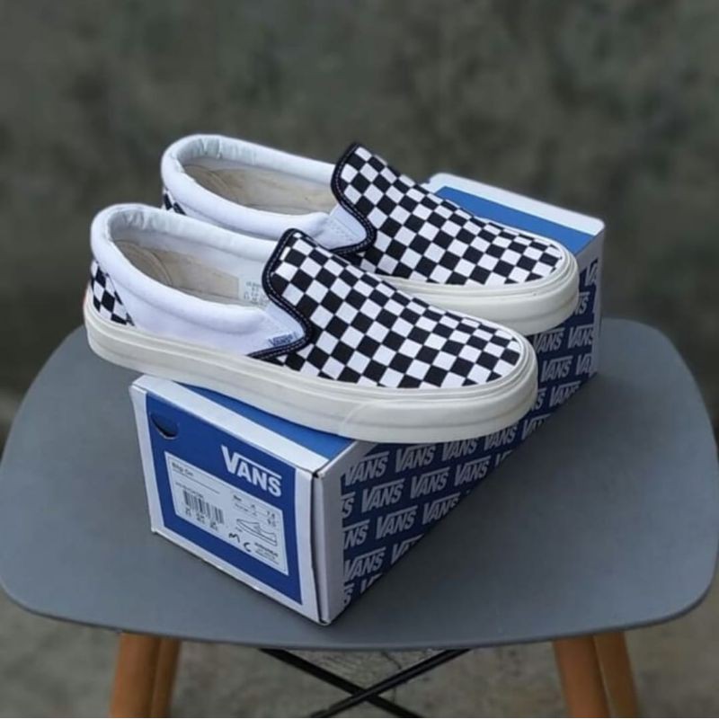 sepatu pria/wanita vans slip on motif fashion